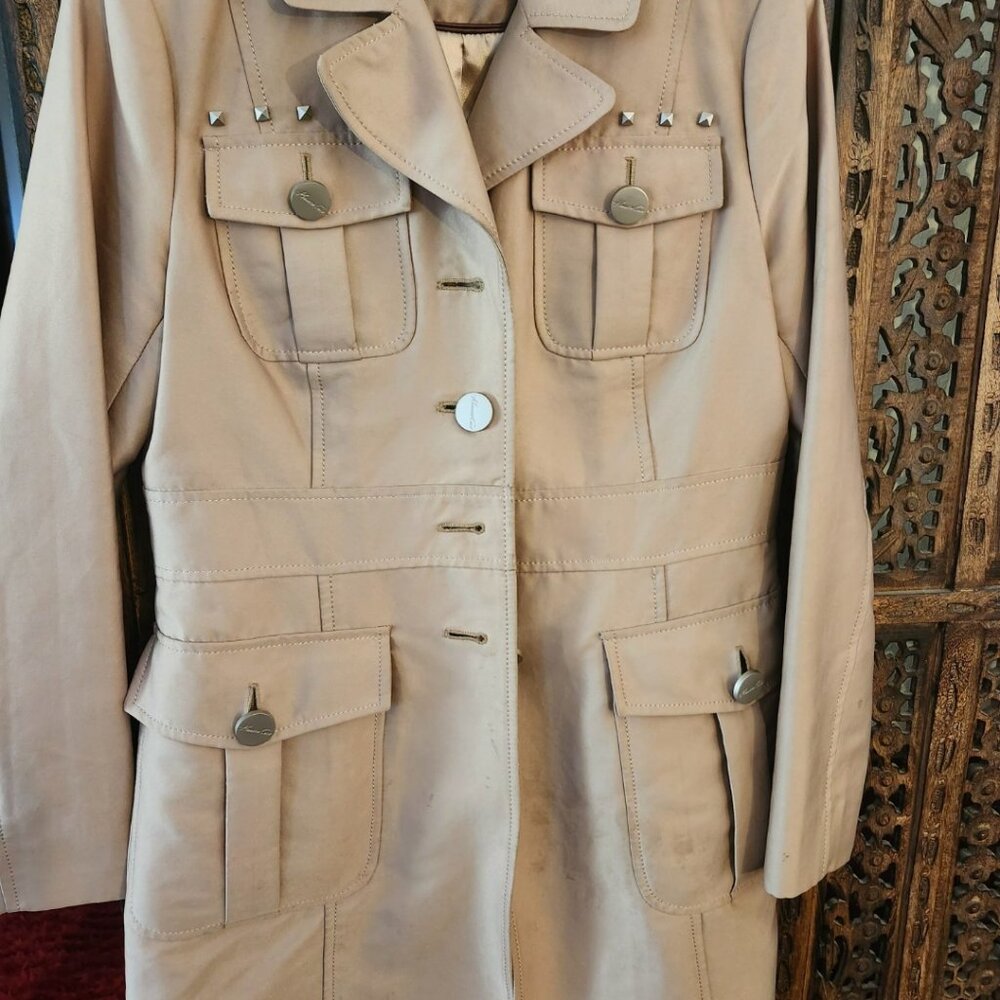 Kenneth cole new york metalic  trench coat size Medium